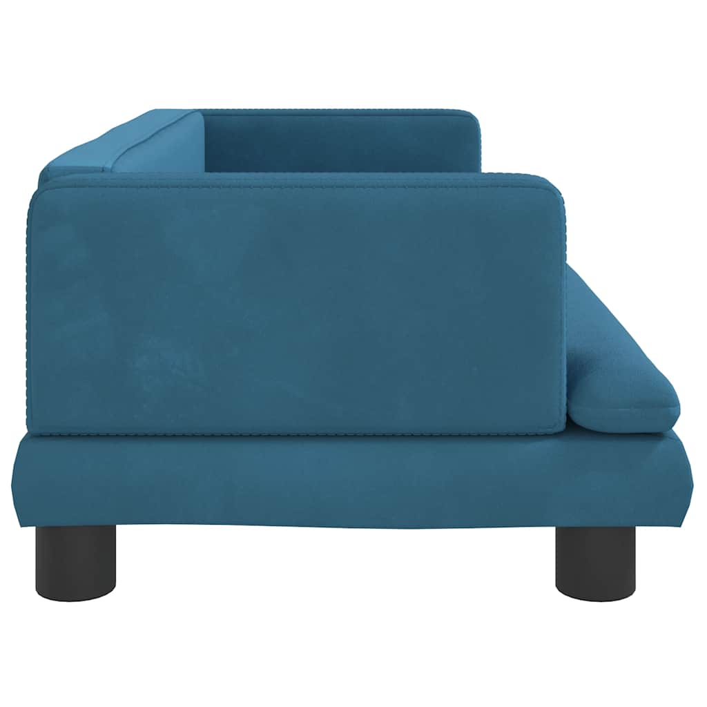 Kindersofa Blau 80x45x30 cm Samt