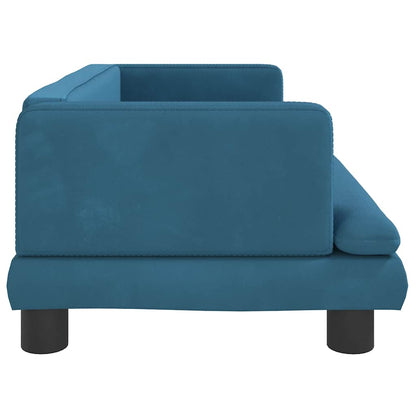 Kindersofa Blau 80x45x30 cm Samt