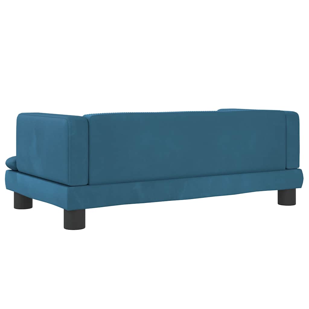 Kindersofa Blau 80x45x30 cm Samt