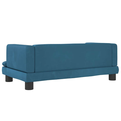 Kindersofa Blau 80x45x30 cm Samt