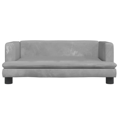 Kindersofa Hellgrau 80x45x30 cm Samt