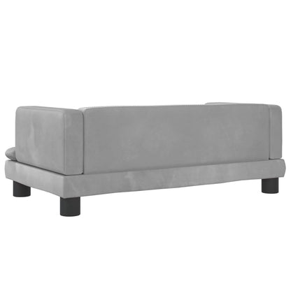 Kindersofa Hellgrau 80x45x30 cm Samt