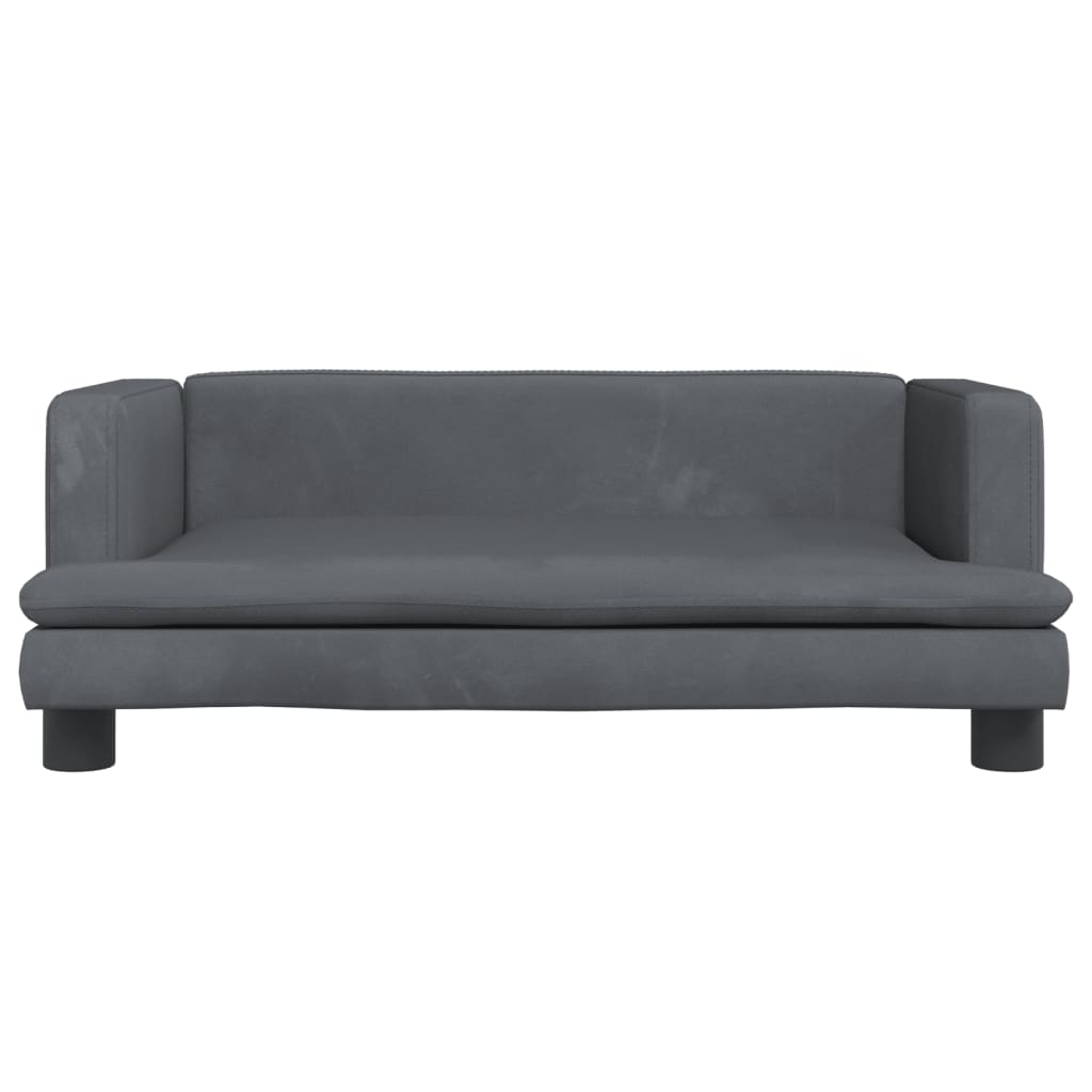 Kindersofa Dunkelgrau 80x45x30 cm Samt