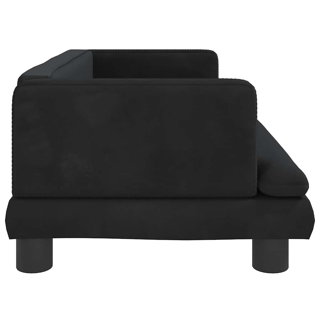 Kindersofa Schwarz 80x45x30 cm Samt