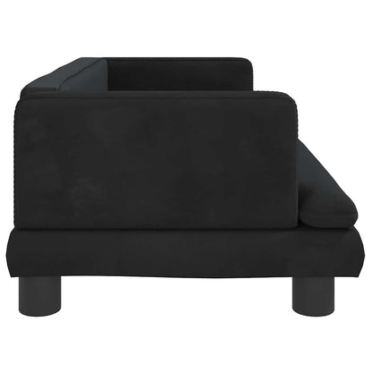 Kindersofa Schwarz 80x45x30 cm Samt