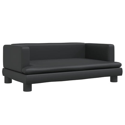 Kindersofa Schwarz 80x45x30 cm Kunstleder
