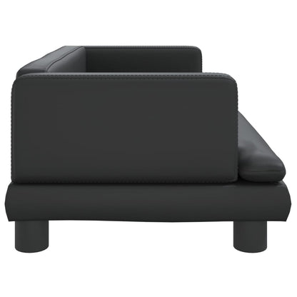 Kindersofa Schwarz 80x45x30 cm Kunstleder