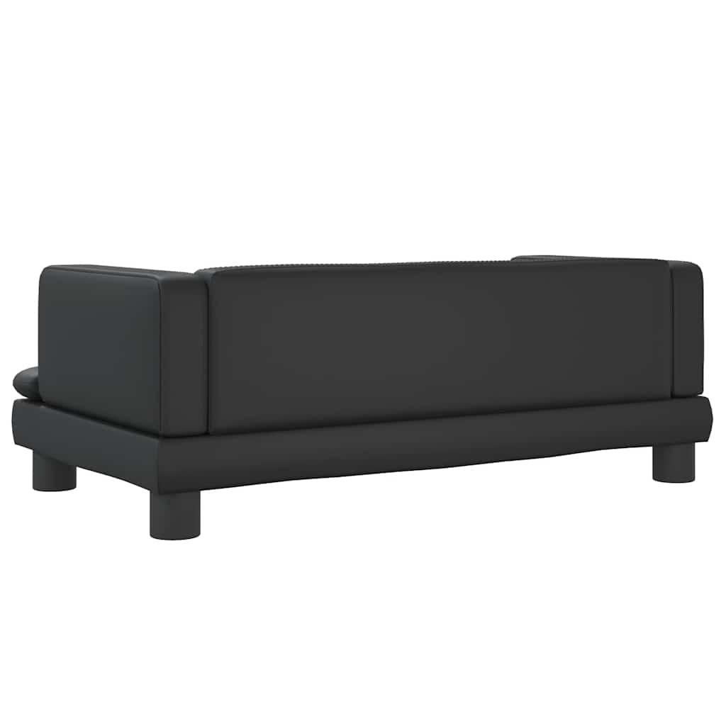 Kindersofa Schwarz 80x45x30 cm Kunstleder