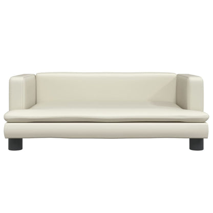 Kindersofa Creme 80x45x30 cm Kunstleder