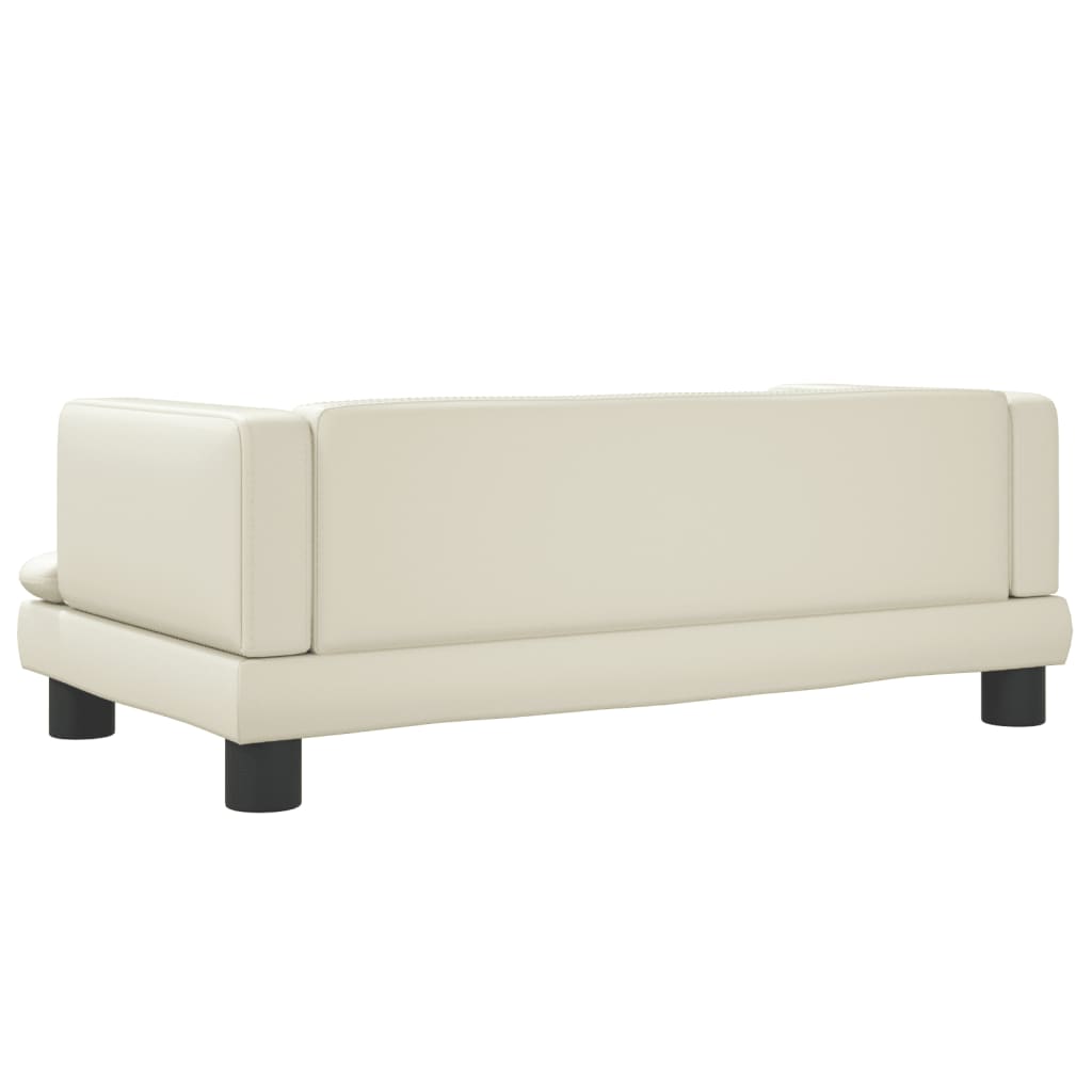 Kindersofa Creme 80x45x30 cm Kunstleder