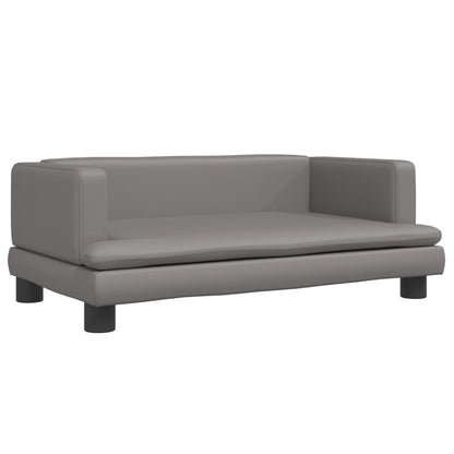 Kindersofa Grau 80x45x30 cm Kunstleder