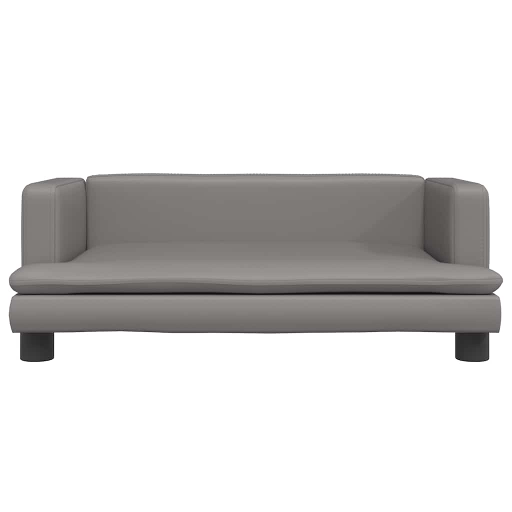 Kindersofa Grau 80x45x30 cm Kunstleder