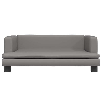 Kindersofa Grau 80x45x30 cm Kunstleder