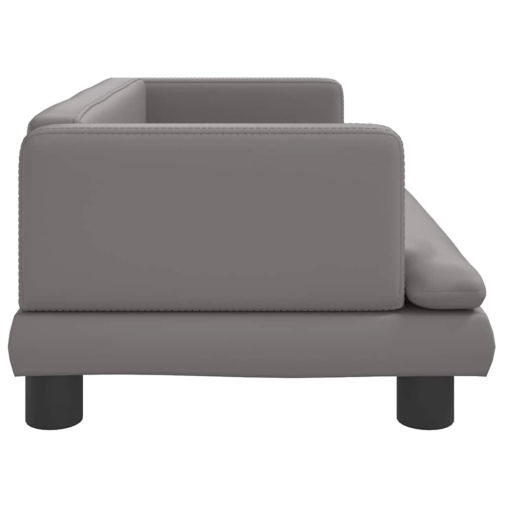 Kindersofa Grau 80x45x30 cm Kunstleder