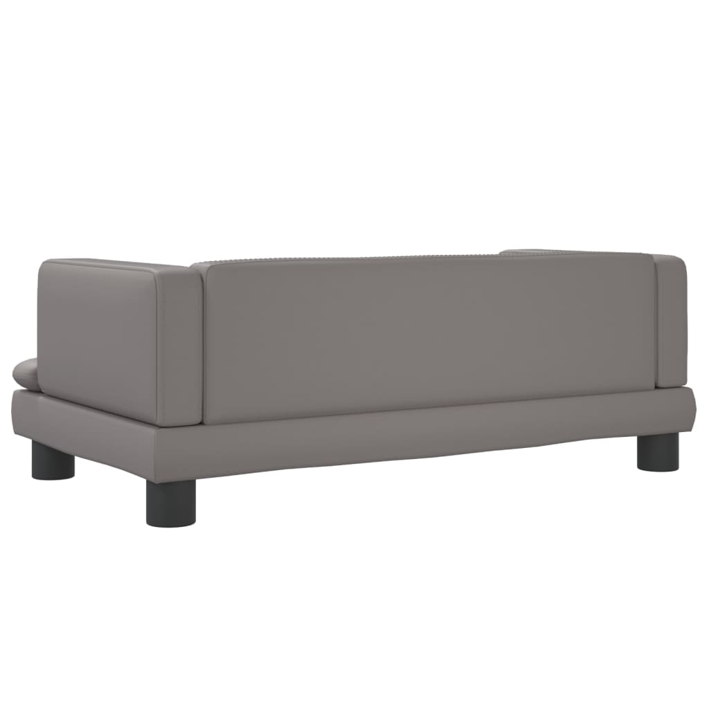 Kindersofa Grau 80x45x30 cm Kunstleder