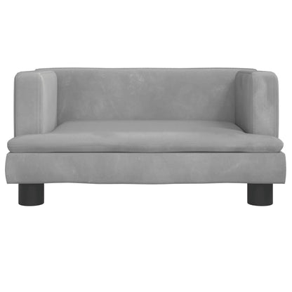 Kindersofa Hellgrau 60x40x30 cm Samt