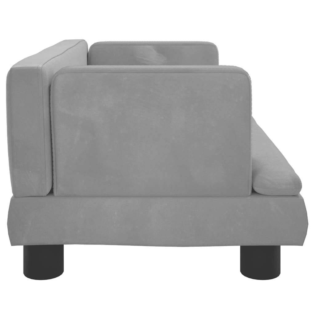 Kindersofa Hellgrau 60x40x30 cm Samt