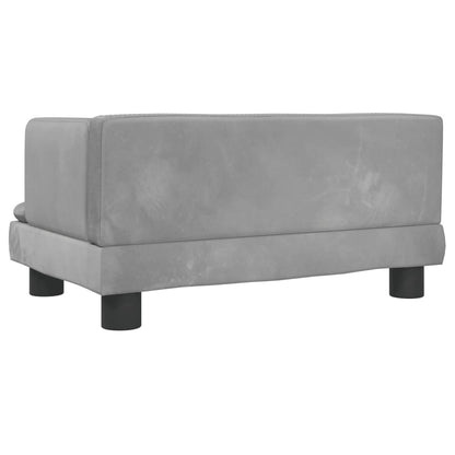 Kindersofa Hellgrau 60x40x30 cm Samt