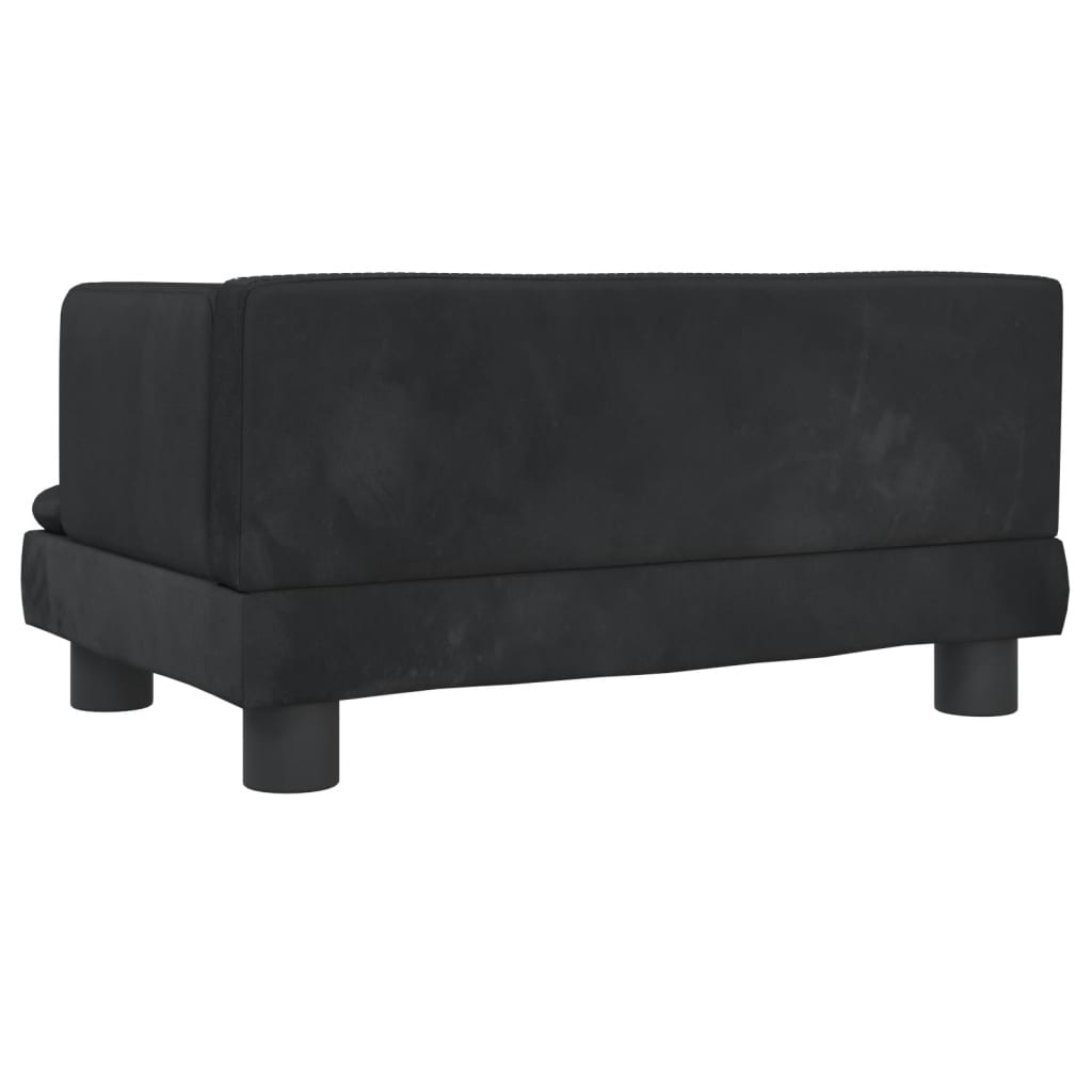 Kindersofa Schwarz 60x40x30 cm Samt