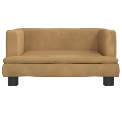 Kindersofa Braun 60x40x30 cm Samt