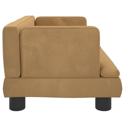 Kindersofa Braun 60x40x30 cm Samt