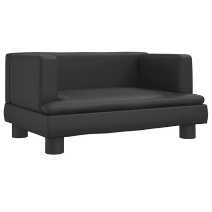 Kindersofa Schwarz 60x40x30 cm Kunstleder