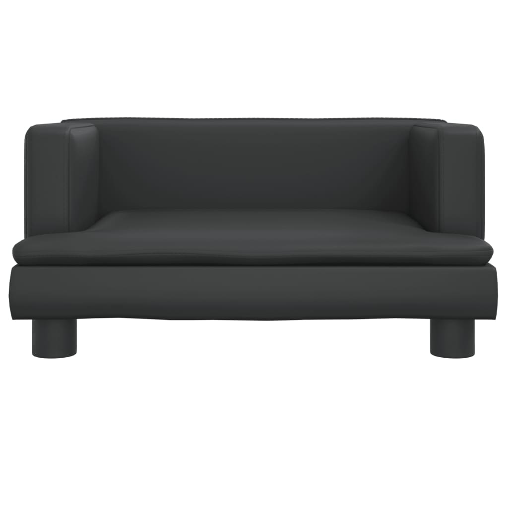 Kindersofa Schwarz 60x40x30 cm Kunstleder