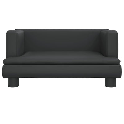 Kindersofa Schwarz 60x40x30 cm Kunstleder