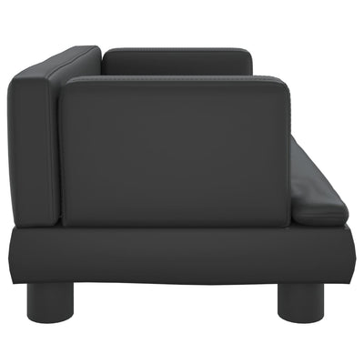 Kindersofa Schwarz 60x40x30 cm Kunstleder