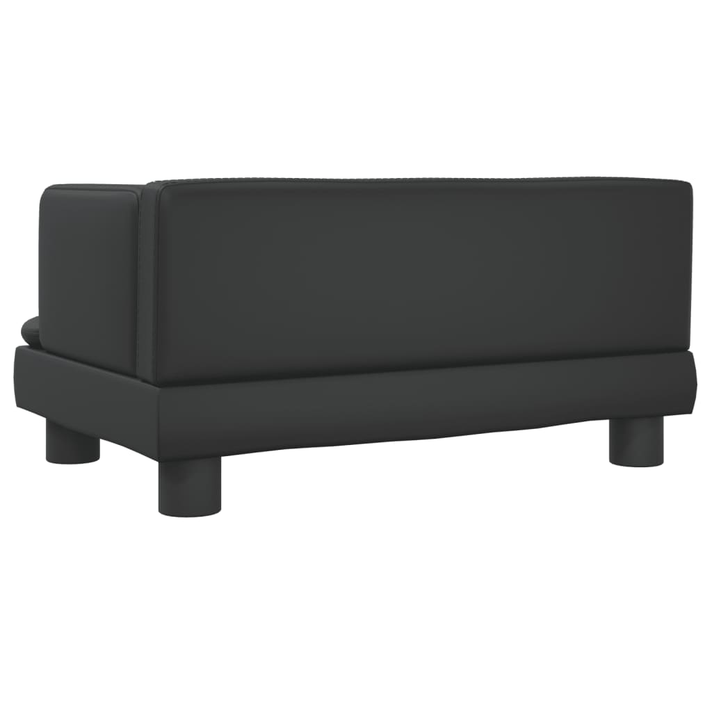 Kindersofa Schwarz 60x40x30 cm Kunstleder