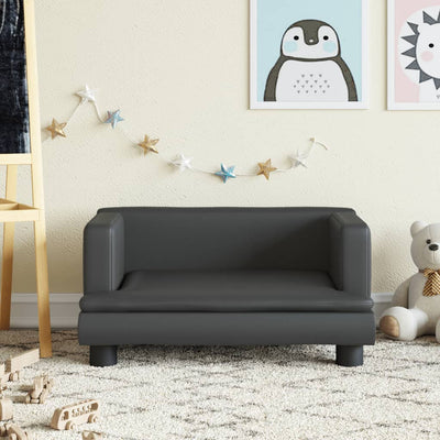 Kindersofa Schwarz 60x40x30 cm Kunstleder