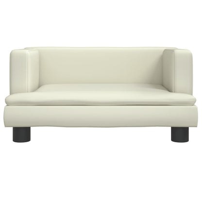 Kindersofa Creme 60x40x30 cm Kunstleder