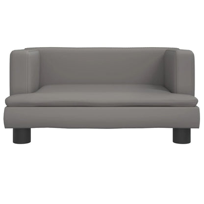 Kindersofa Grau 60x40x30 cm Kunstleder