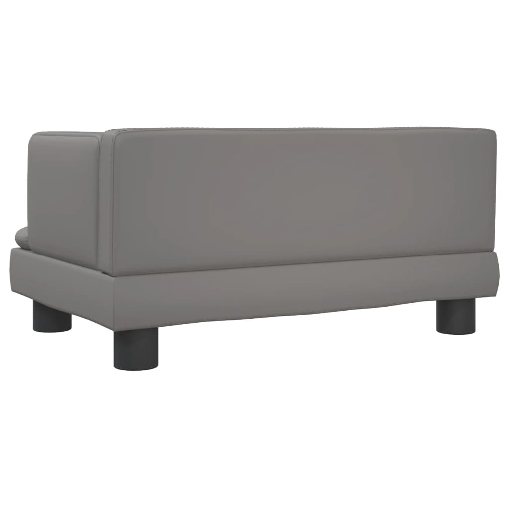 Kindersofa Grau 60x40x30 cm Kunstleder