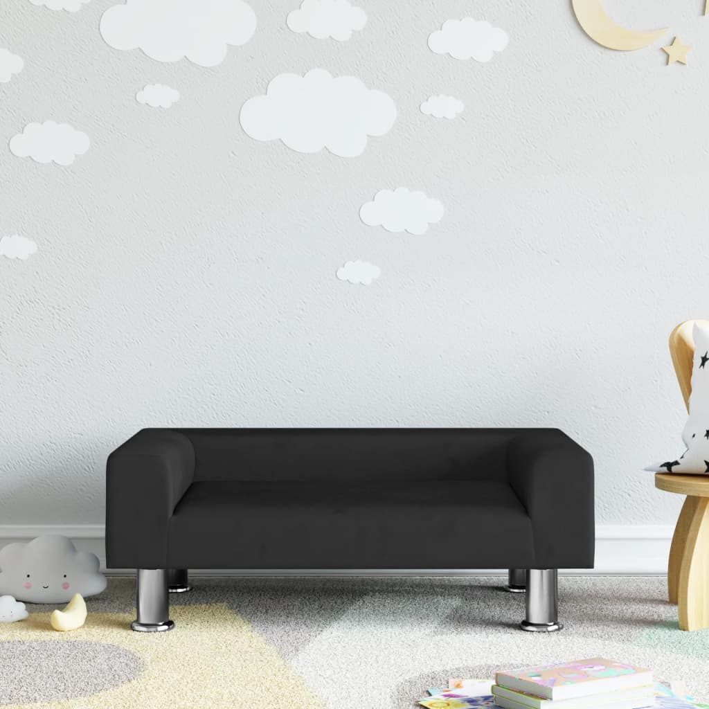 Kindersofa Schwarz 70x45x26,5 cm Samt