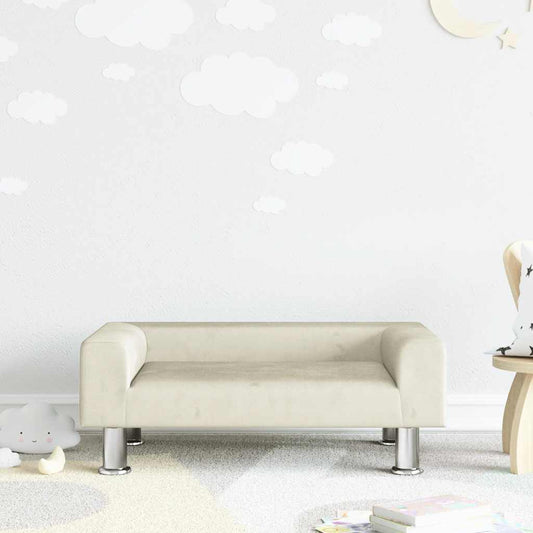 Kindersofa Creme 70x45x26,5 cm Samt