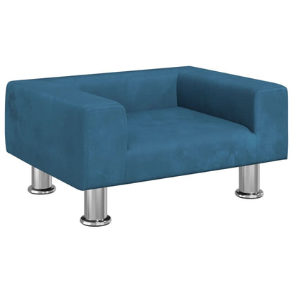 Kindersofa Blau 50x40x26,5 cm Samt