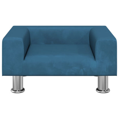 Kindersofa Blau 50x40x26,5 cm Samt