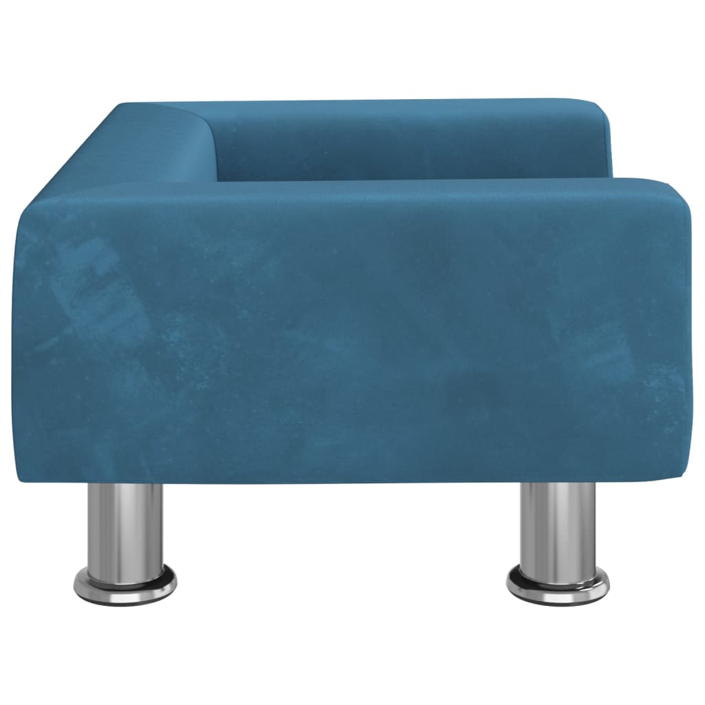 Kindersofa Blau 50x40x26,5 cm Samt