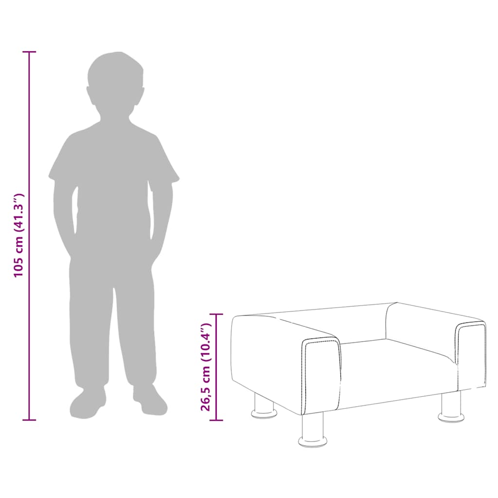 Kindersofa Rosa 50x40x26,5 cm Samt