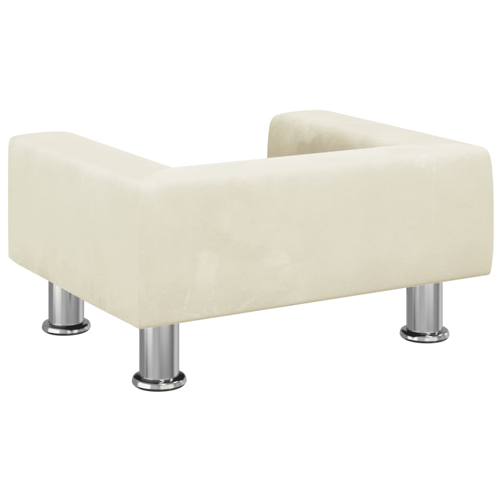 Kindersofa Creme 50x40x26,5 cm Samt