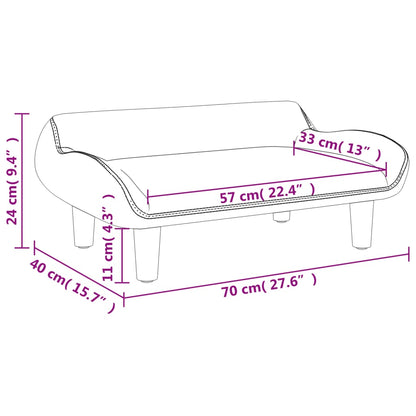 Kindersofa Hellgrau 70x40x24 cm Stoff