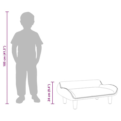 Kindersofa Schwarz 70x40x24 cm Stoff