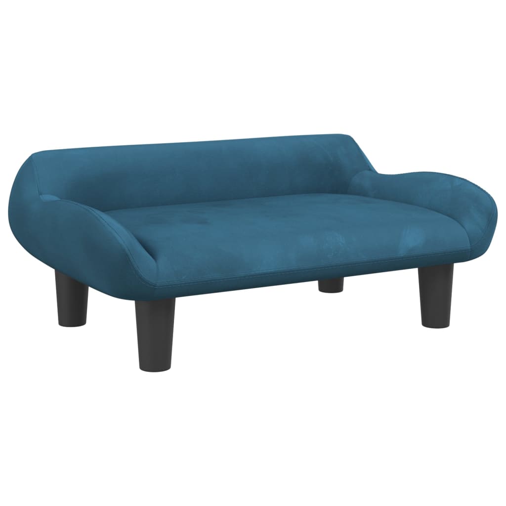 Kindersofa Blau 70x40x24 cm Samt