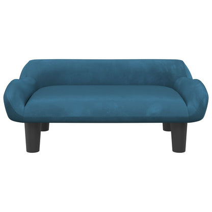 Kindersofa Blau 70x40x24 cm Samt