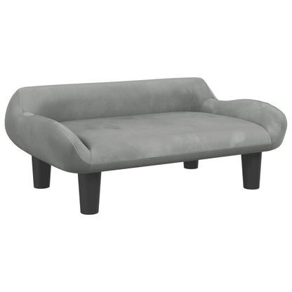 Kindersofa Hellgrau 70x40x24 cm Samt