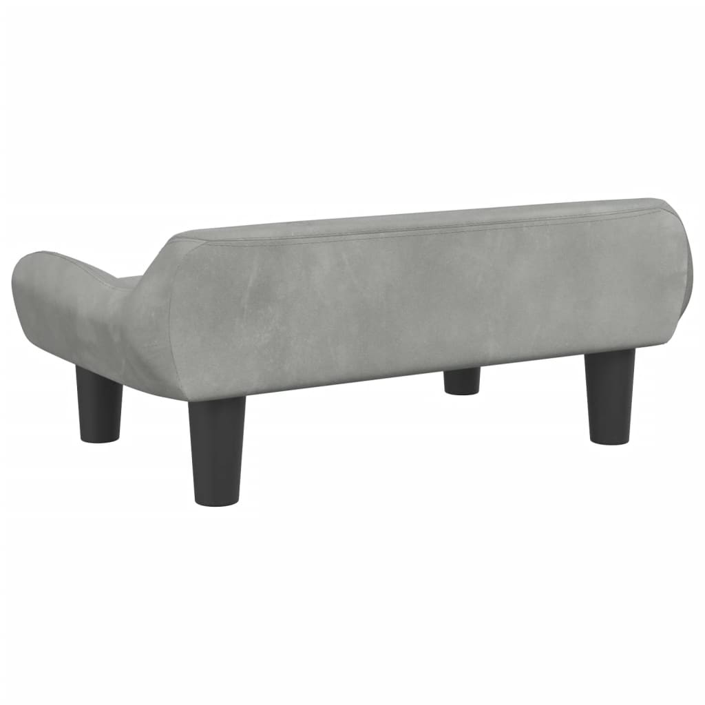 Kindersofa Hellgrau 70x40x24 cm Samt