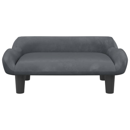 Kindersofa Dunkelgrau 70x40x24 cm Samt