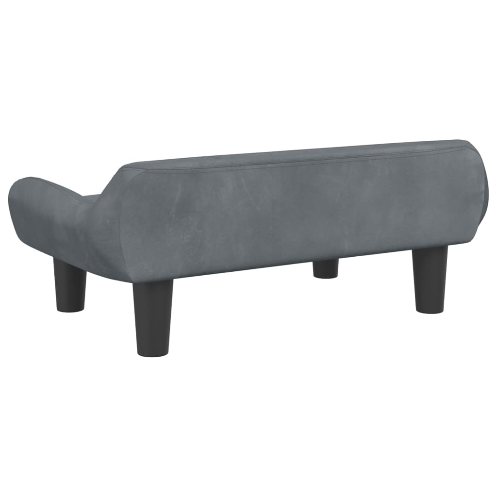 Kindersofa Dunkelgrau 70x40x24 cm Samt