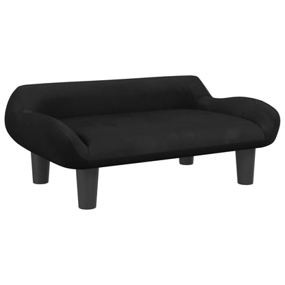 Kindersofa Schwarz 70x40x24 cm Samt